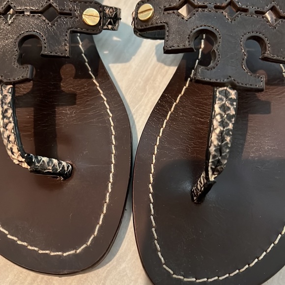 Tory Burch Snake Embossed Chandler Sandals - Picture 7 of 10